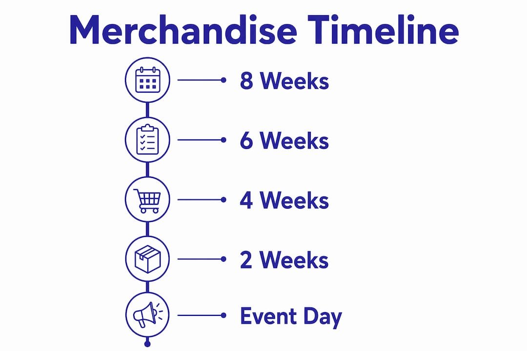 Infographic showing 8-week merchandise planning timeline