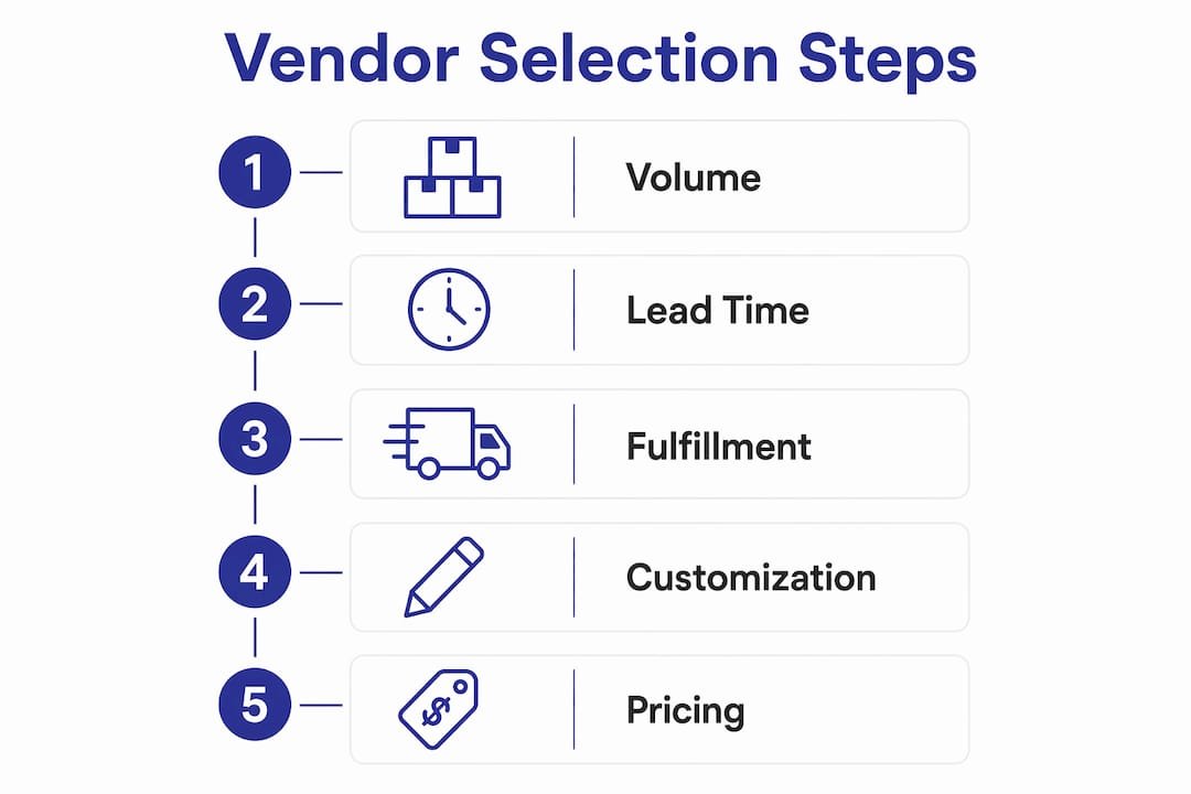 Infographic showing procurement vendor selection process steps