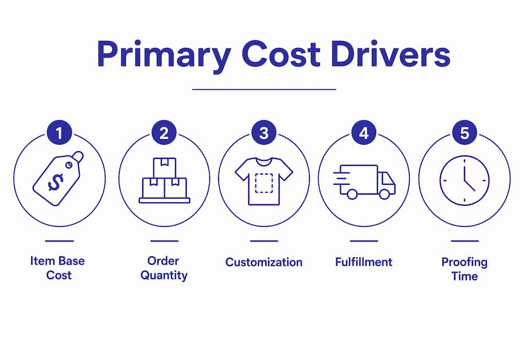 Infographic illustrating primary procurement cost drivers