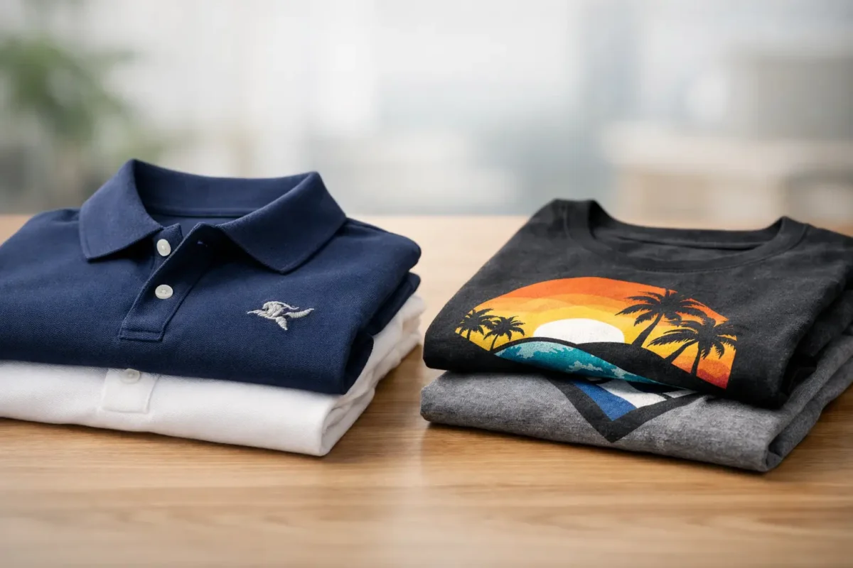 Embroidered Polos vs Printed Tees