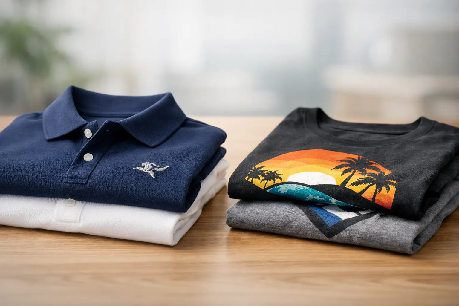 Embroidered Polos vs Printed Tees