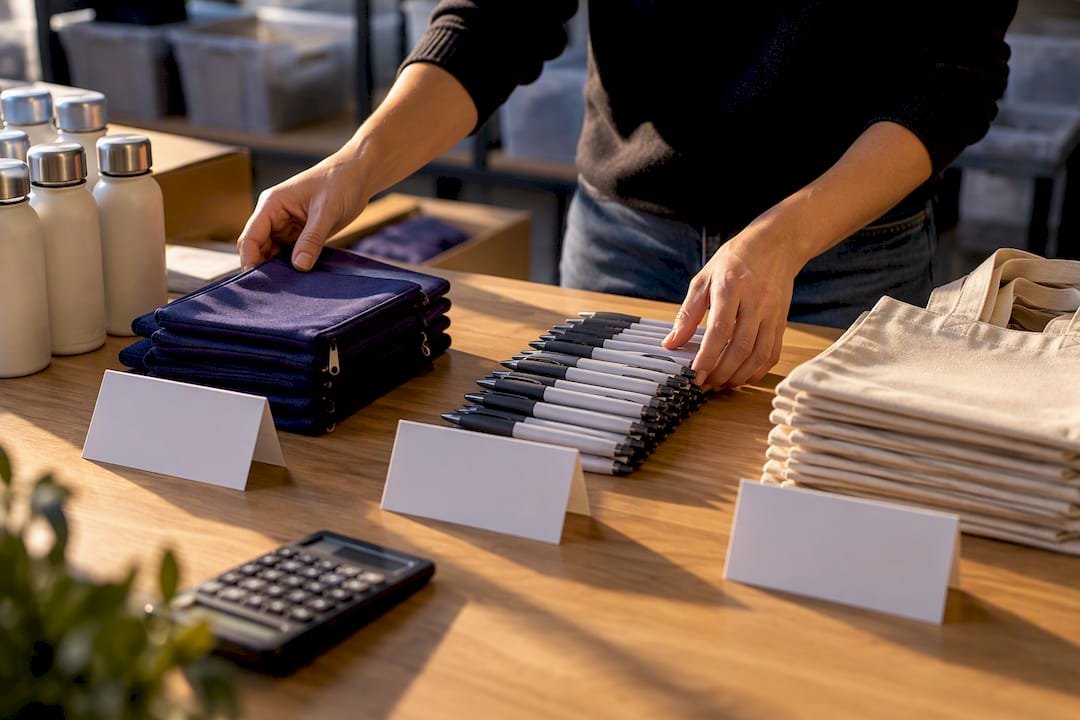 Hands sorting anonymous event giveaway quantities