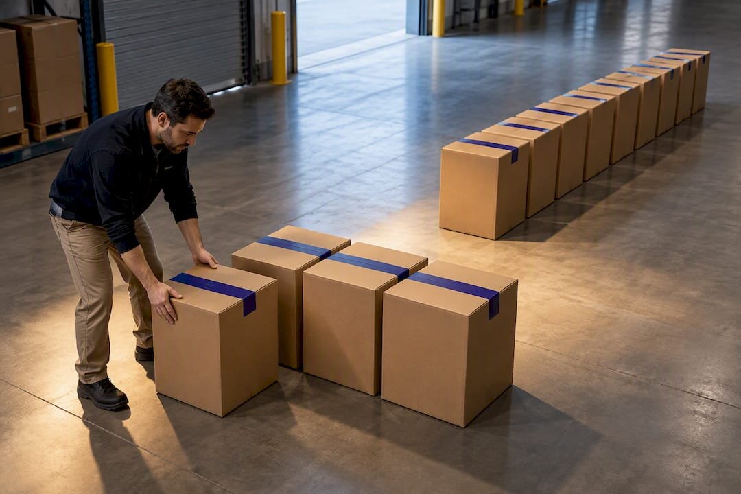 Carton rows illustrating different order quantities