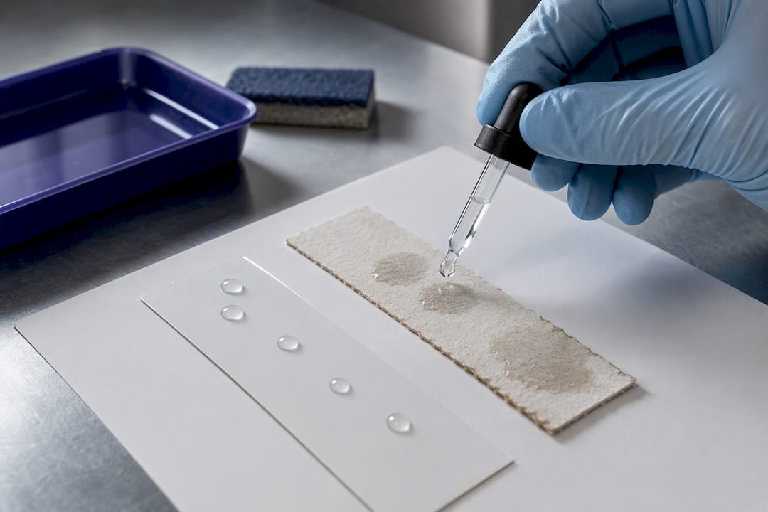 Water droplets testing sticker material durability