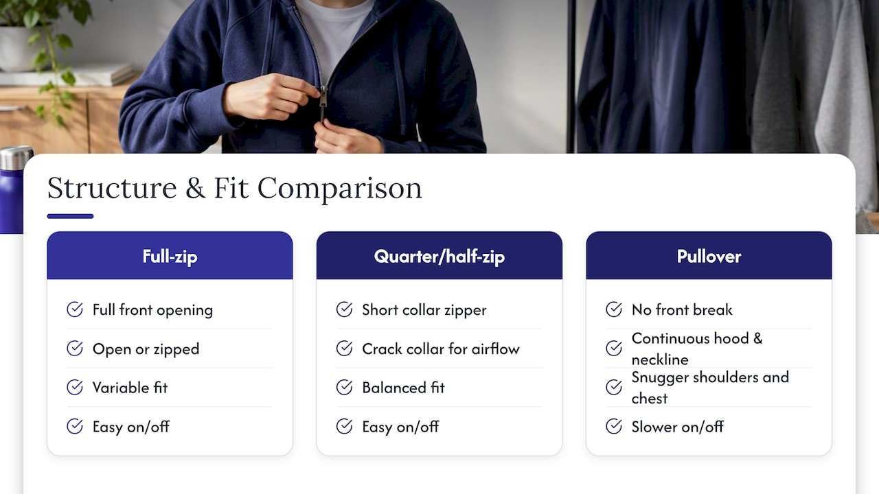 Structure, fit, and how each is worn — overview diagram