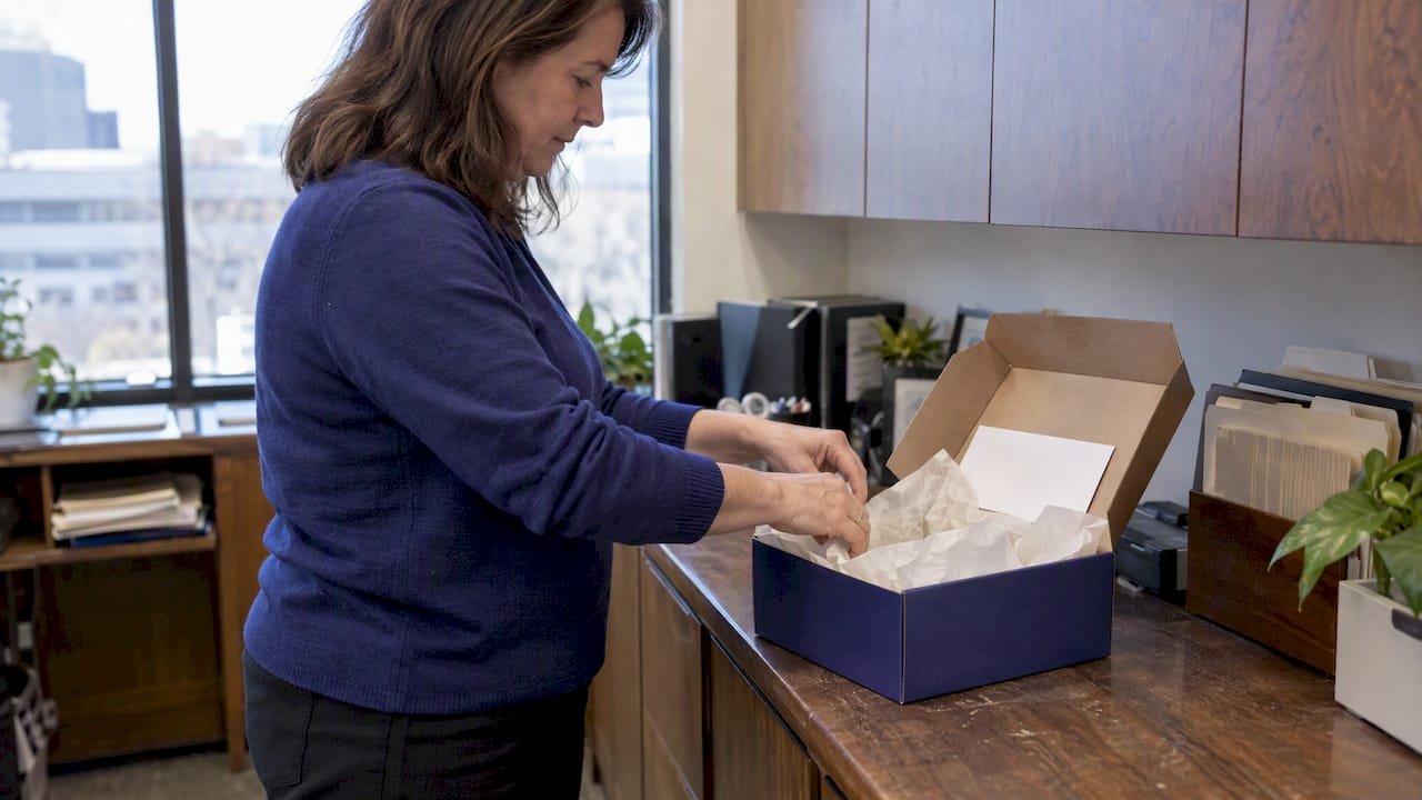 Branded law firm gift box with tissue