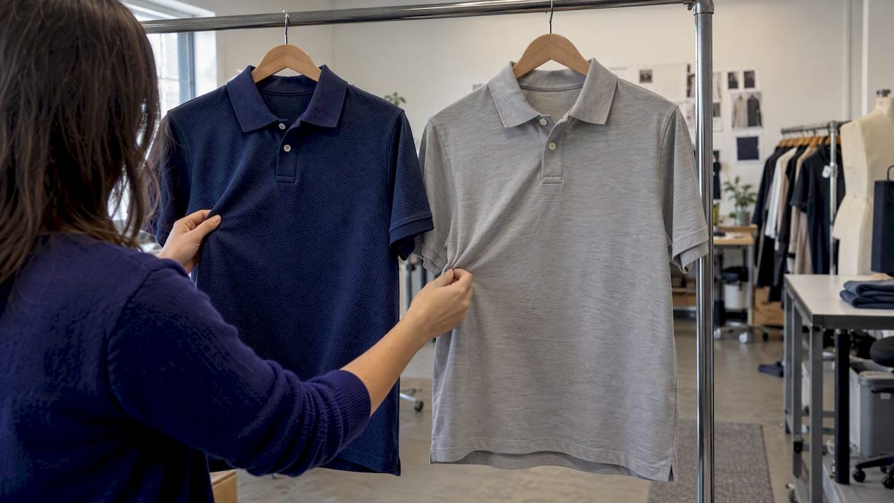 Piqué and jersey polo shirts compared