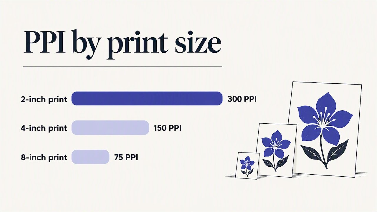 Resolution changes as print width increases