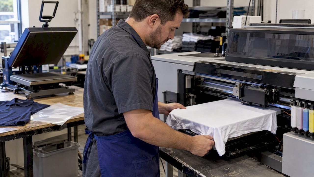 DTG and DTF apparel printing in one shop