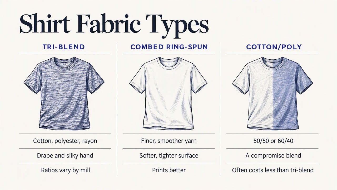 What tri-blend and cotton actually are — overview diagram