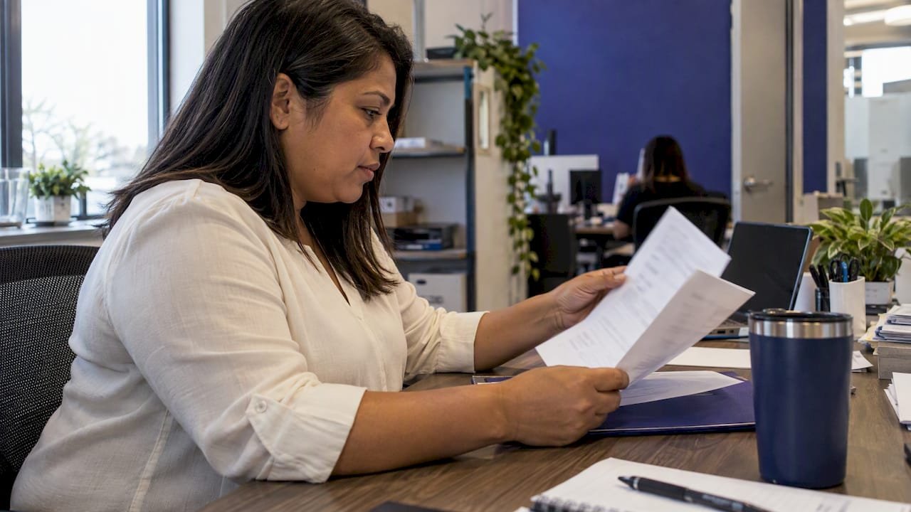 Buyer reviewing promotional product safety certificate
